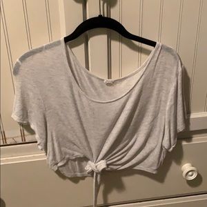 Off-white wise beck crop top with tie-able ends